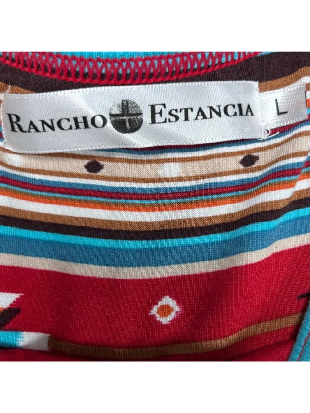 Rancho Estancia Large Southweast Aztec Print Maxi Skirt Flowy Western - Picture 4 of 5
